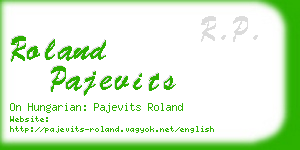 roland pajevits business card